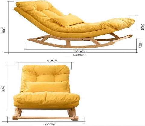 Caliste Natural Finish Handmade Wooden Rocking Chair (Yellow)