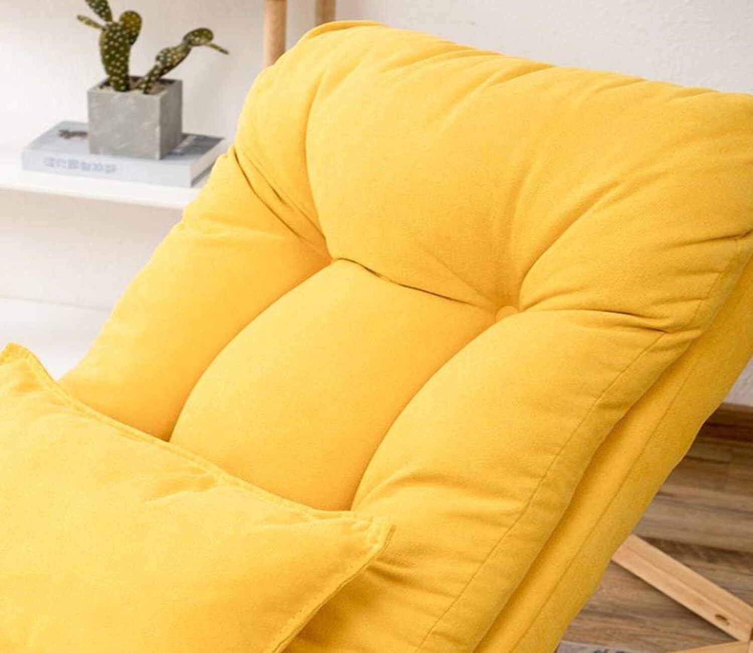 Caliste Natural Finish Handmade Wooden Rocking Chair (Yellow)