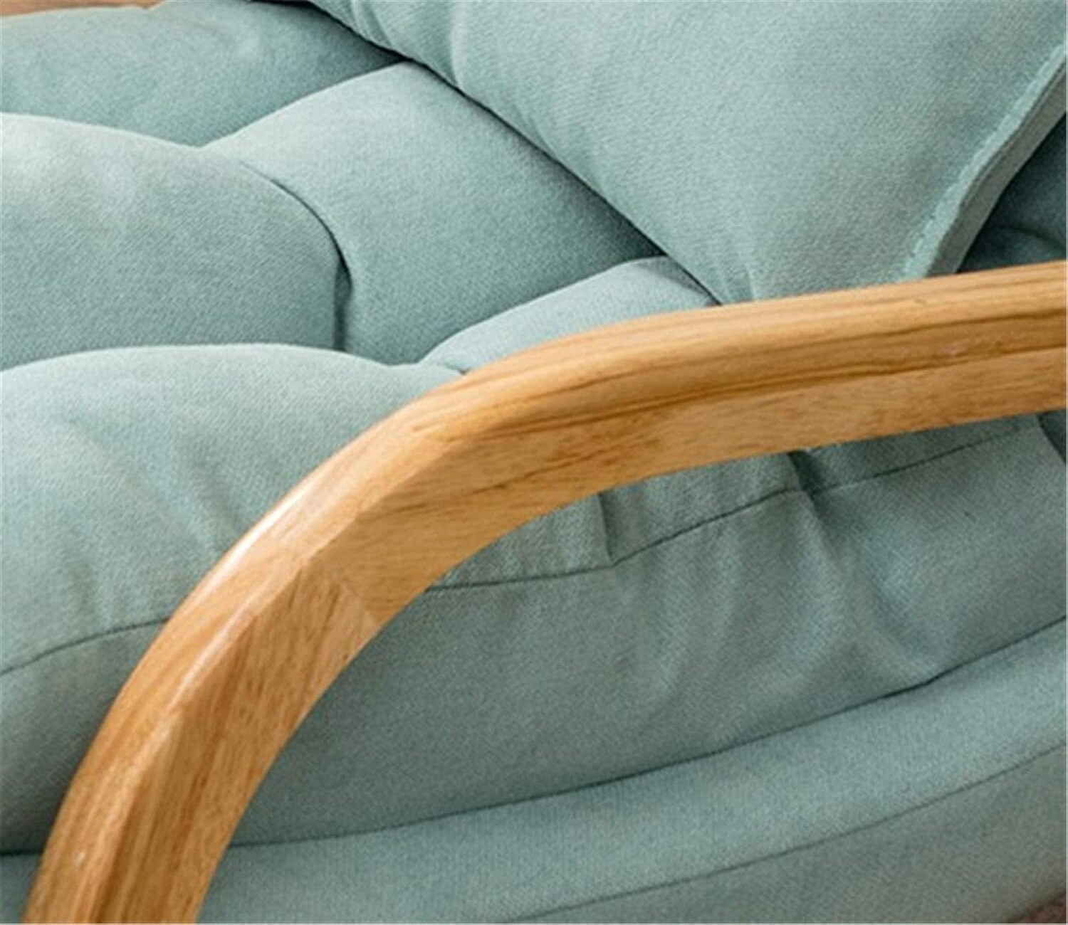 Kingston Teak Wood Sea Green Rocking Chair with Footrest