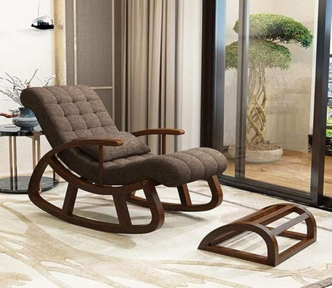 Dylan Walnut Finish Handmade Wooden Rocking Chair (Brown)
