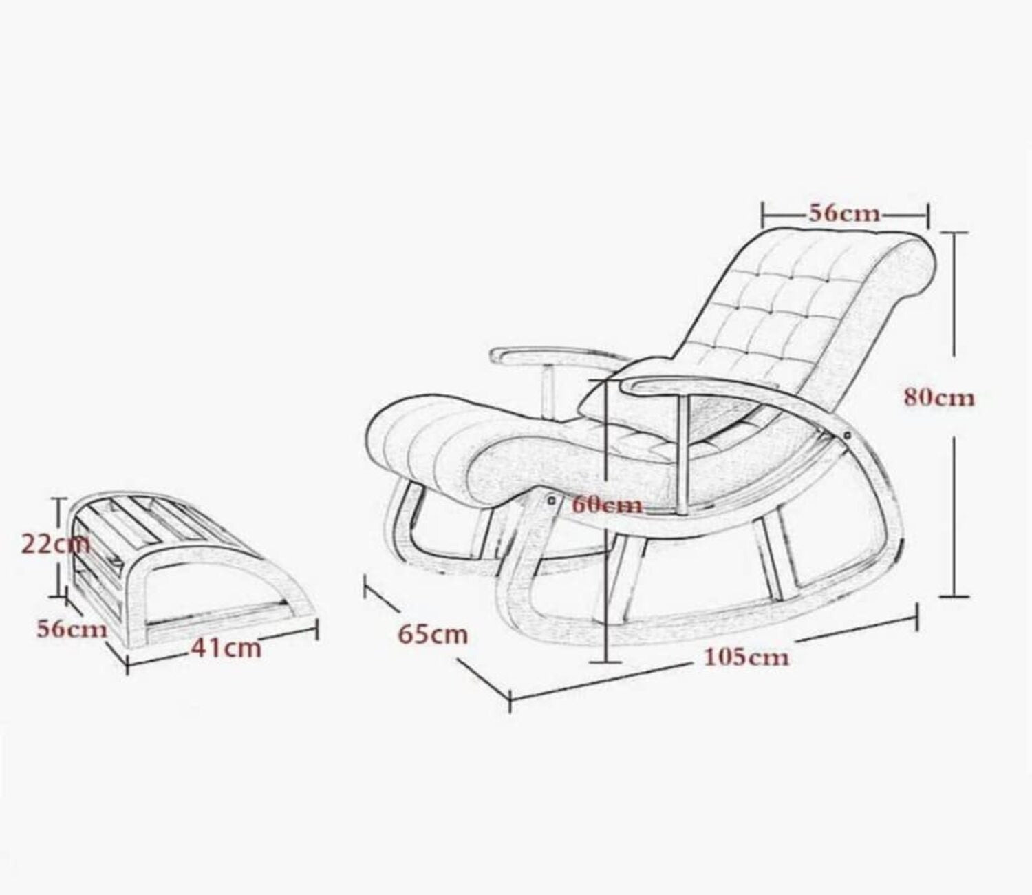 Dylan Walnut Finish Handmade Wooden Rocking Chair (Grey)