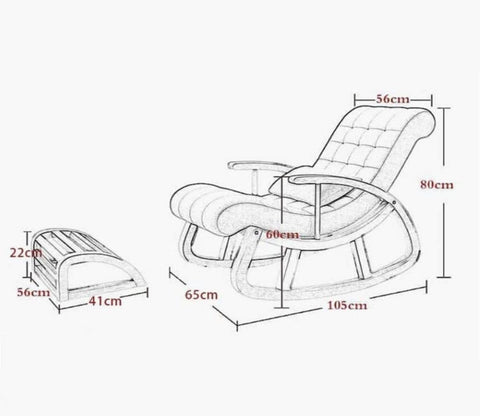 Dylan Walnut Finish Handmade Wooden Rocking Chair (Grey)