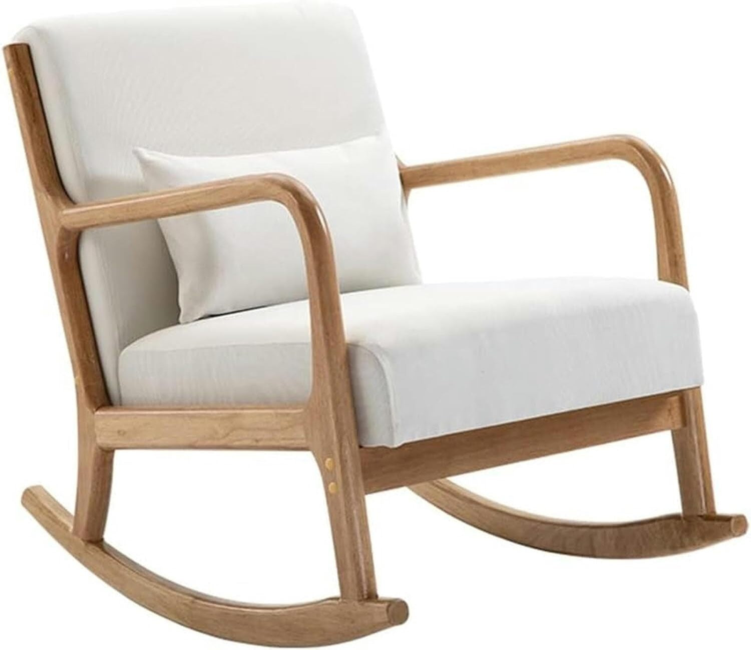 Breanna Handmade Teak Wood Natural Finish Rocking Chair (Beige)