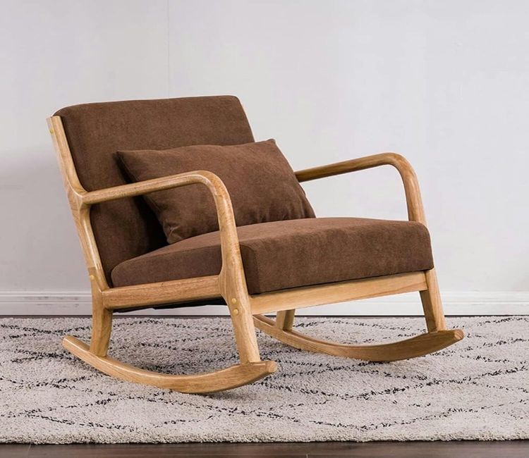 Breanna Handmade Teak Wood Natural Finish Rocking Chair (Brown)
