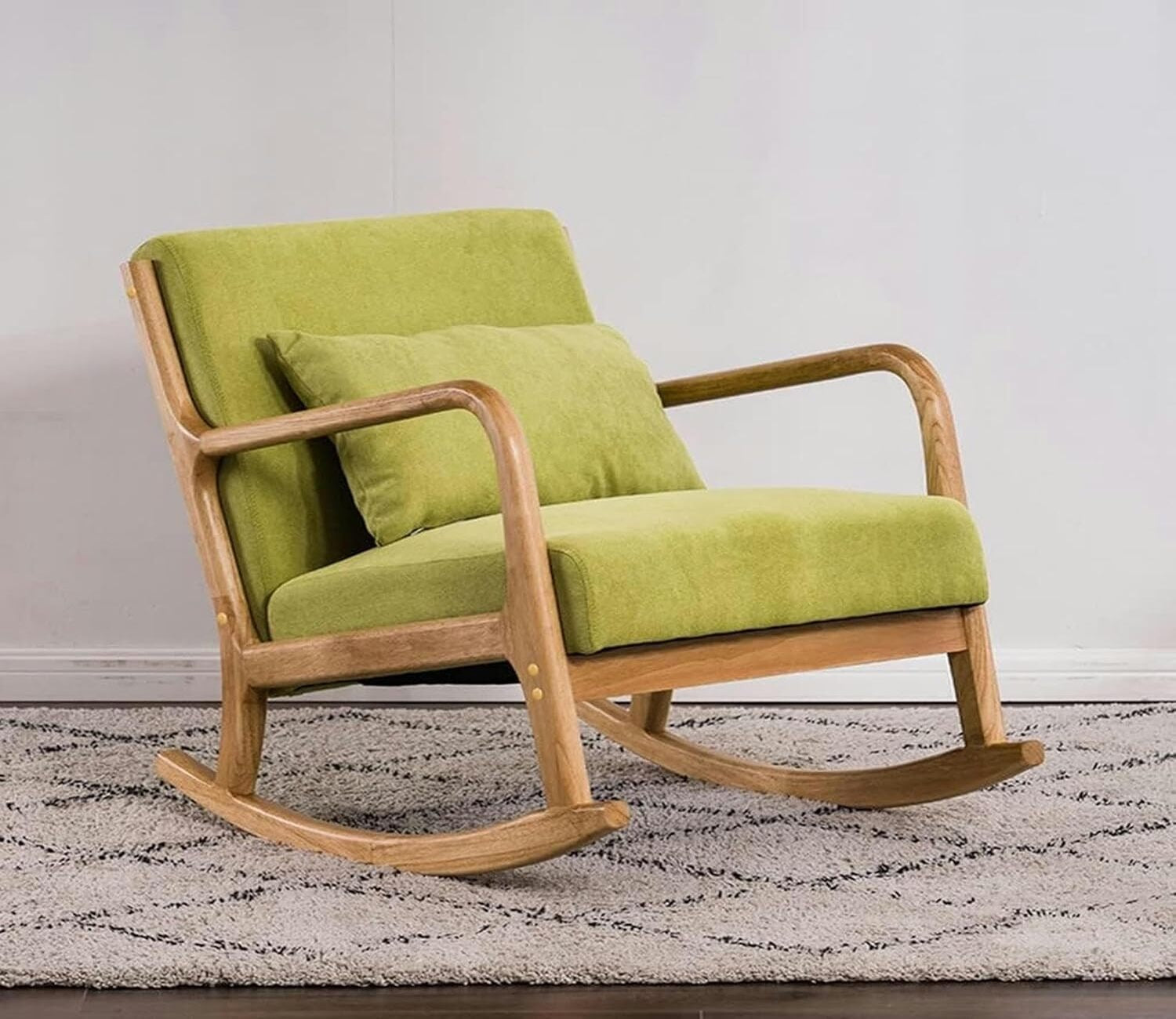 Breanna Handmade Teak Wood Natural Finish Rocking Chair (Green)
