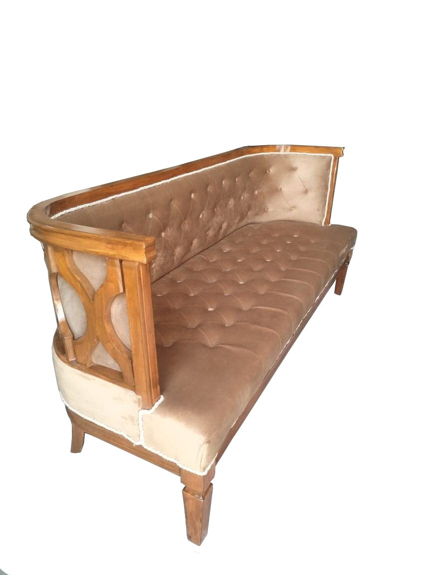 Modern Hand Craved Wooden Sofa Chair with Backrest