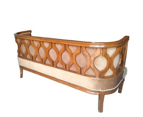 Modern Hand Craved Wooden Sofa Chair with Backrest