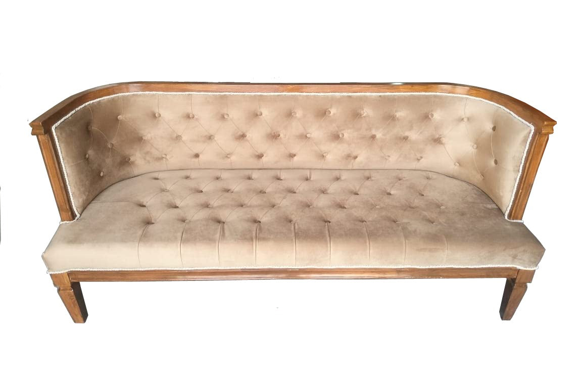 Modern Hand Craved Wooden Sofa Chair with Backrest