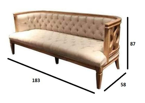 Modern Hand Craved Wooden Sofa Chair with Backrest