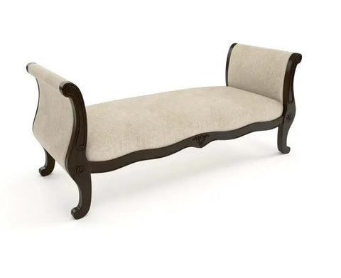 Cushioned Hand Craved Walnut Finish Sofa Chair
