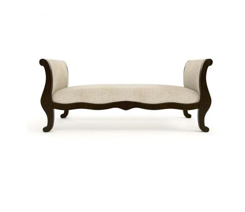 Cushioned Hand Craved Walnut Finish Sofa Chair