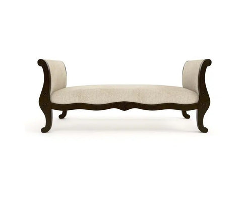 Cushioned Hand Craved Walnut Finish Sofa Chair