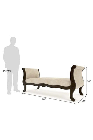 Cushioned Hand Craved Walnut Finish Sofa Chair