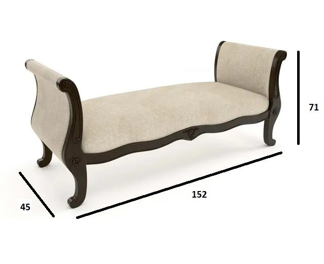 Cushioned Hand Craved Walnut Finish Sofa Chair