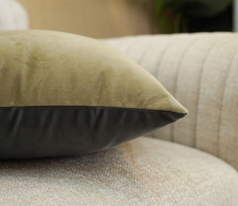 Duet Two Color Velvet Cushion Covers - Pack of 5 (16 x 16 Inch, Multi Color)