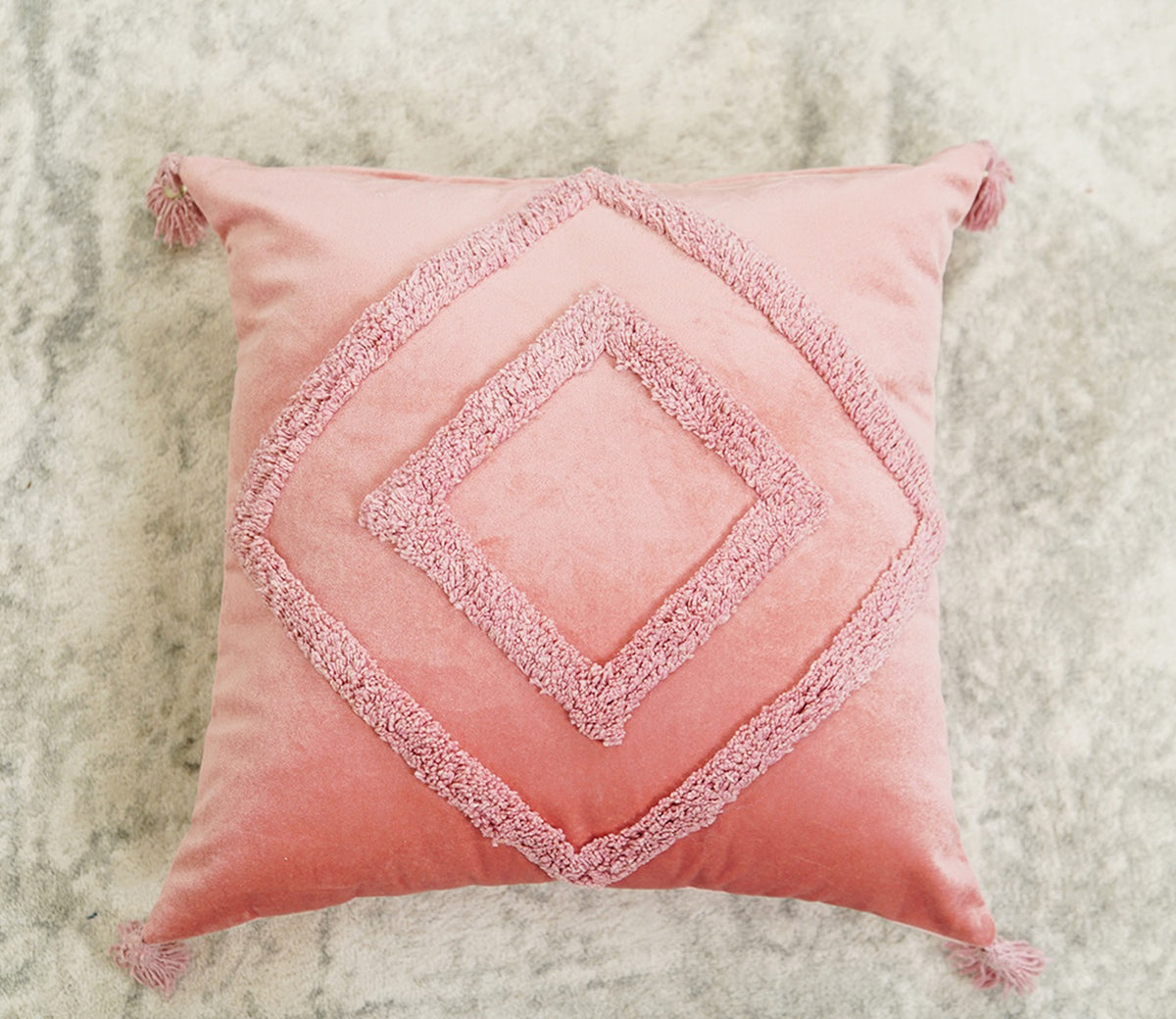 Super Soft Velvet Cushion Covers - Set of 1 (18 x 18 inches, Peach)