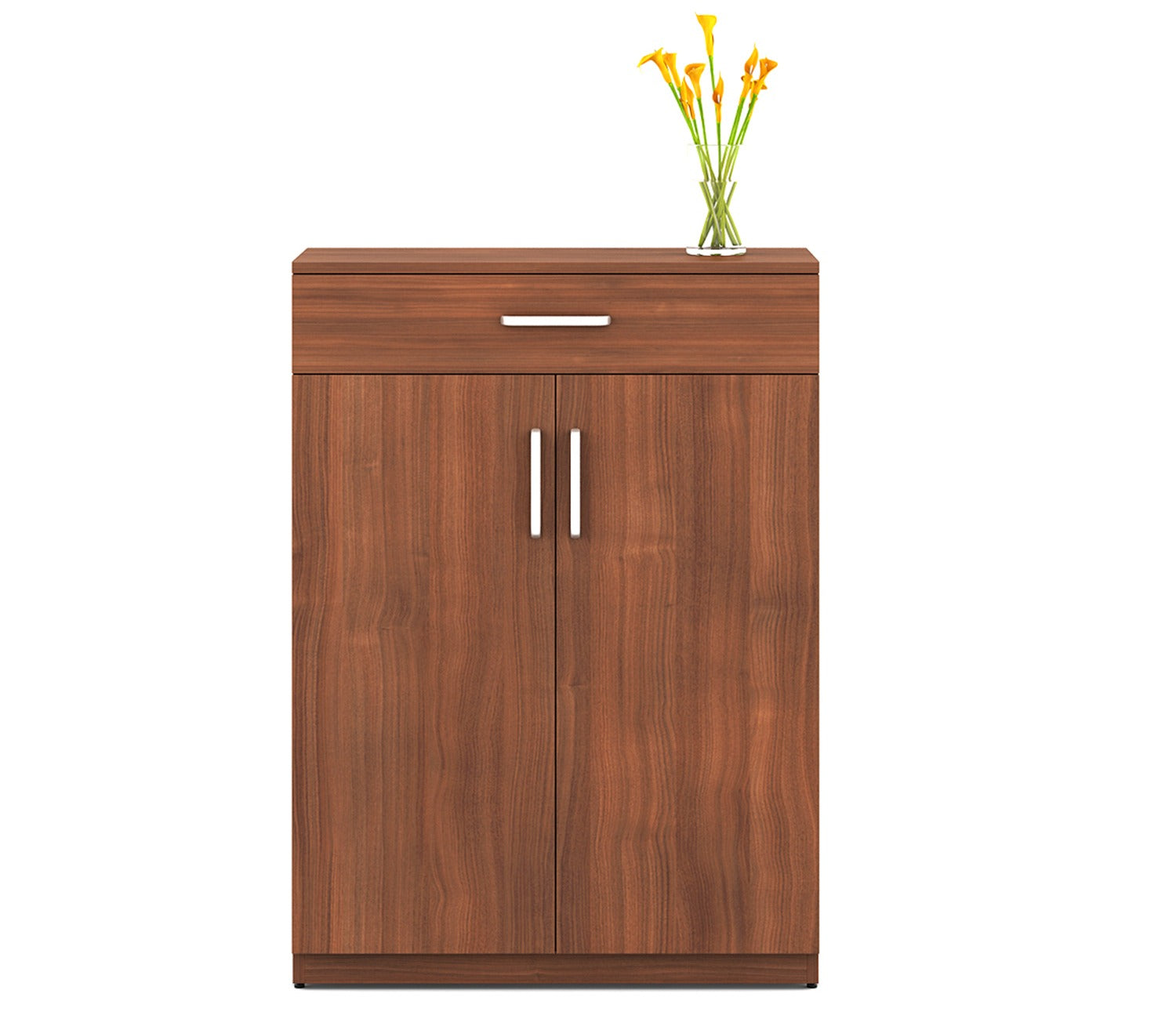Kosmo Liberty Engineered Wood Shoe Rack in Natural Teak Finish