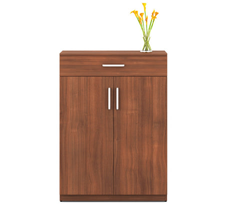 Kosmo Liberty Engineered Wood Shoe Rack in Natural Teak Finish