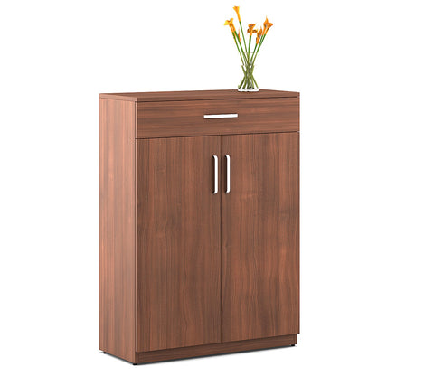 Kosmo Liberty Engineered Wood Shoe Rack in Natural Teak Finish