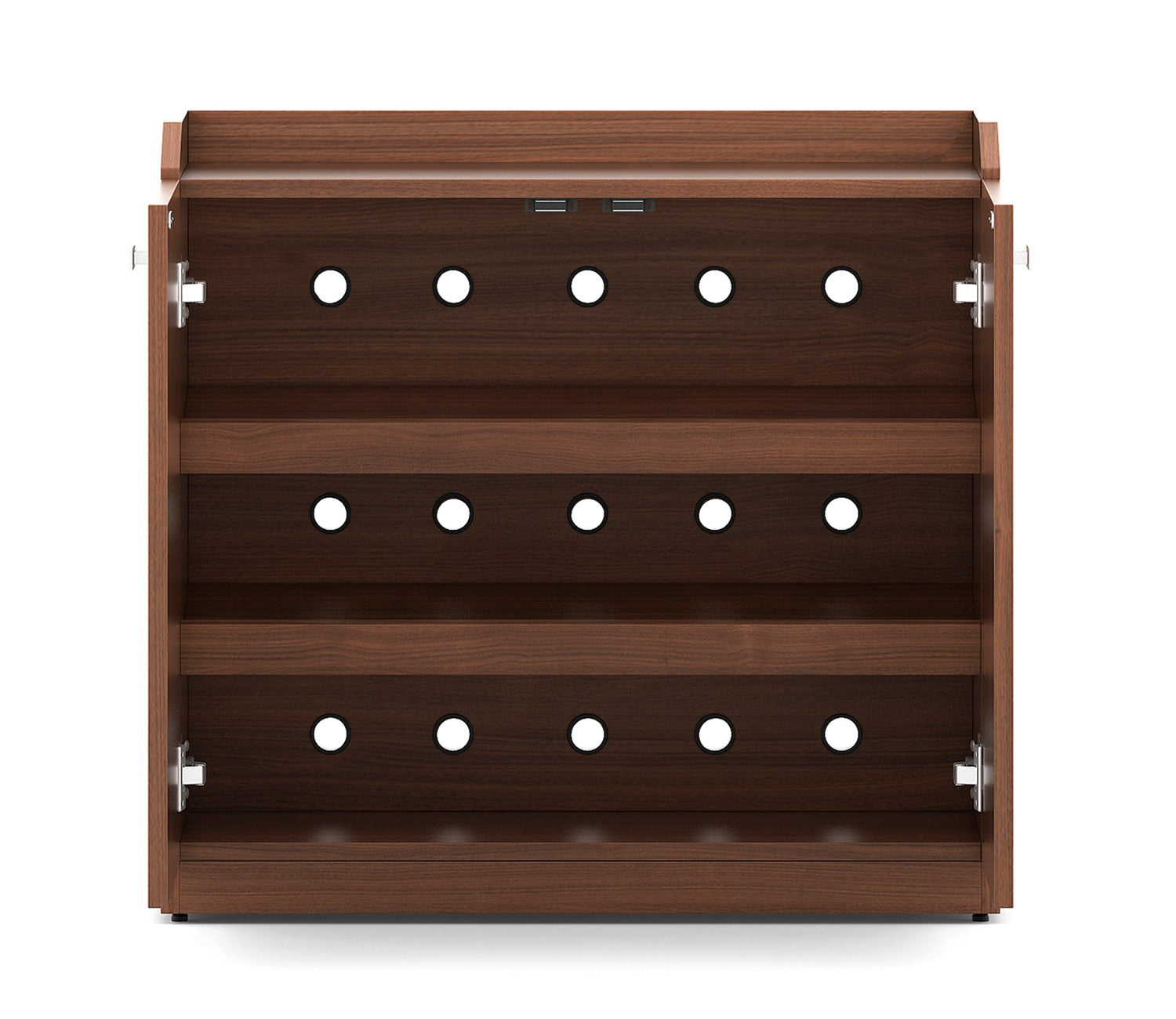 Kosmo Minima Delux Rigato Engineered Wood Shoe Rack in Natural Teak Finish
