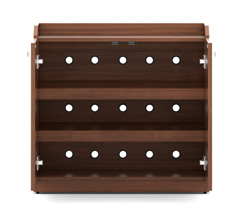 Kosmo Minima Delux Rigato Engineered Wood Shoe Rack in Natural Teak Finish