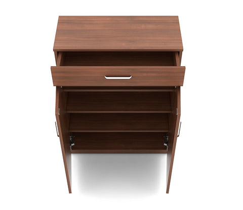 Kosmo Liberty Engineered Wood Shoe Rack in Natural Teak Finish