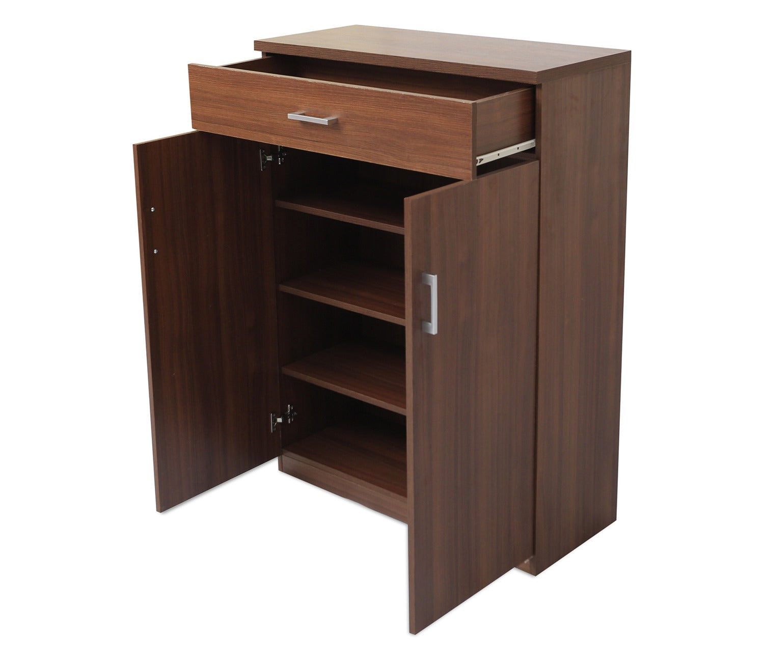 Kosmo Liberty Engineered Wood Shoe Rack in Natural Teak Finish