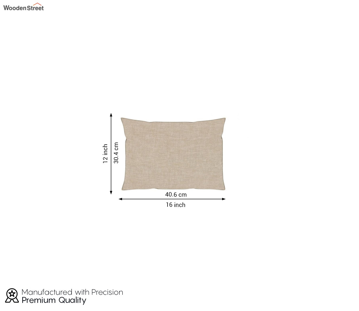 Krista Cushion Cover with Filler - Pack of 1 (16x12 Inch, Sand Beige)