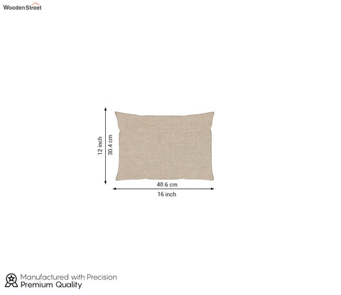 Krista Cushion Cover with Filler - Pack of 1 (16x12 Inch, Sand Beige)