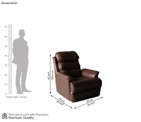 Valencia Manual Recliner Sofa (Saddle Brown)