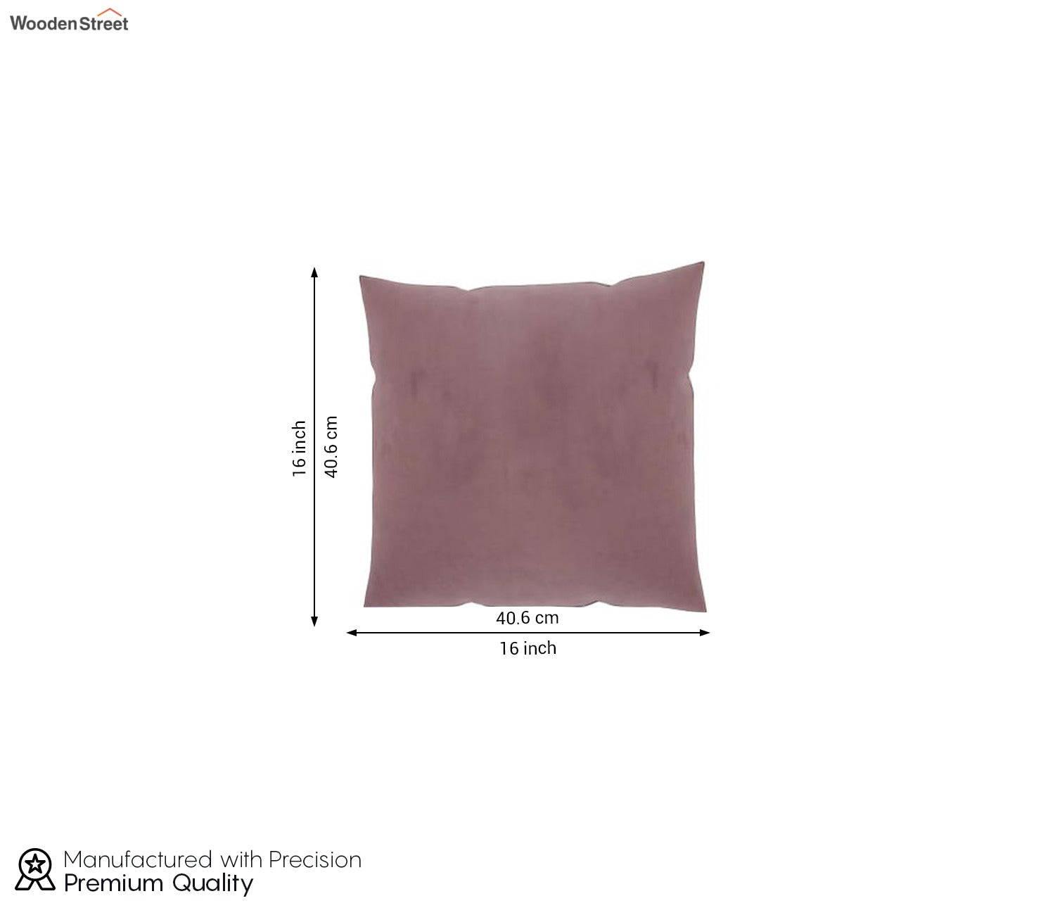 Cupid Velvet Cushion Cover - Pack of 1 (16 x 16 Inch, Salmon Pink)