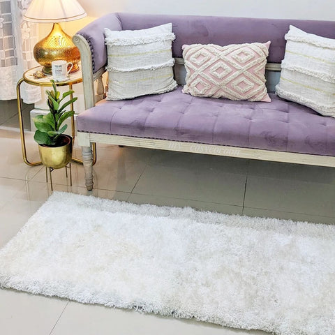 Ivory Soft Shaggy Runner - 5 x 2 Feet