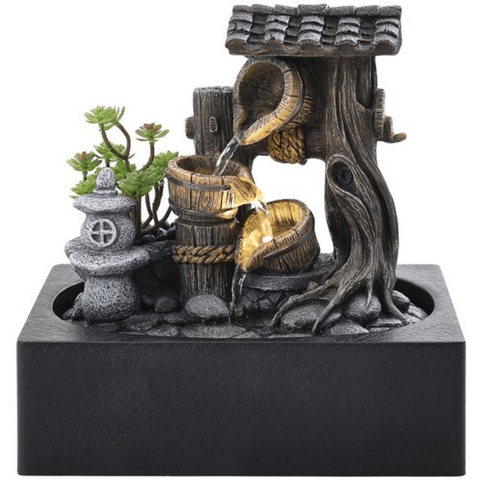 Trueliving Black LED Luxury Water Fountain Table Top ‎13L x 13W x 21H Centimeters