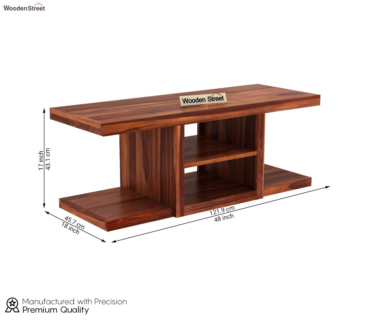 Octavia Coffee Table with 2 Stools (Honey Finish)