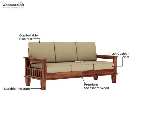Quartz Wooden Sofa Set (Honey Irish Cream)