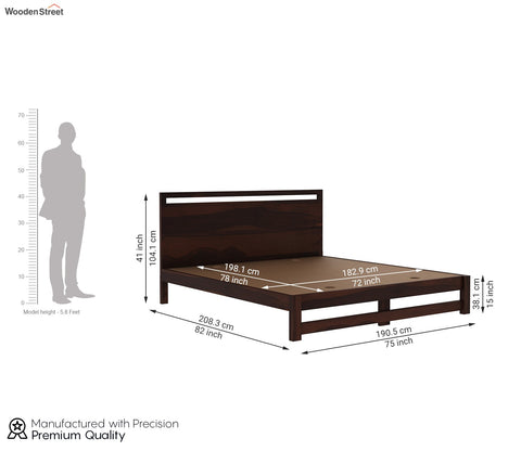 Bacon Bed without Storage (King Size, Walnut Finish)