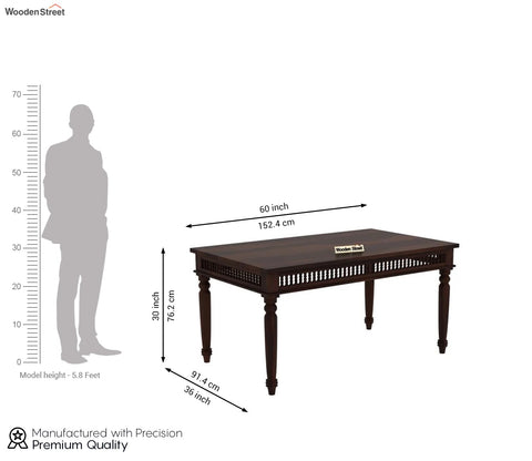 Alanis 6 Seater Dining Table (Walnut Finish)