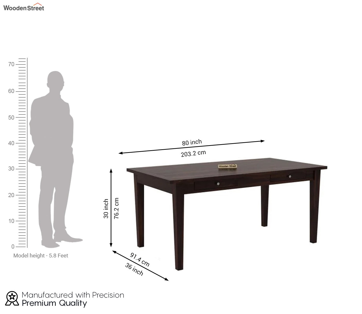 Mcbeth - Sofie 8 Seater Dining Set with Storage (Walnut Finish)