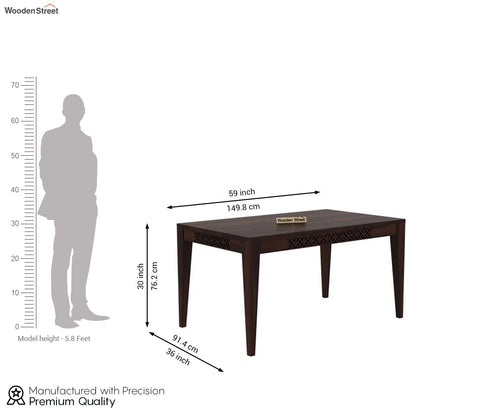 Cambrey 6 Seater Dining Table (Walnut Finish)