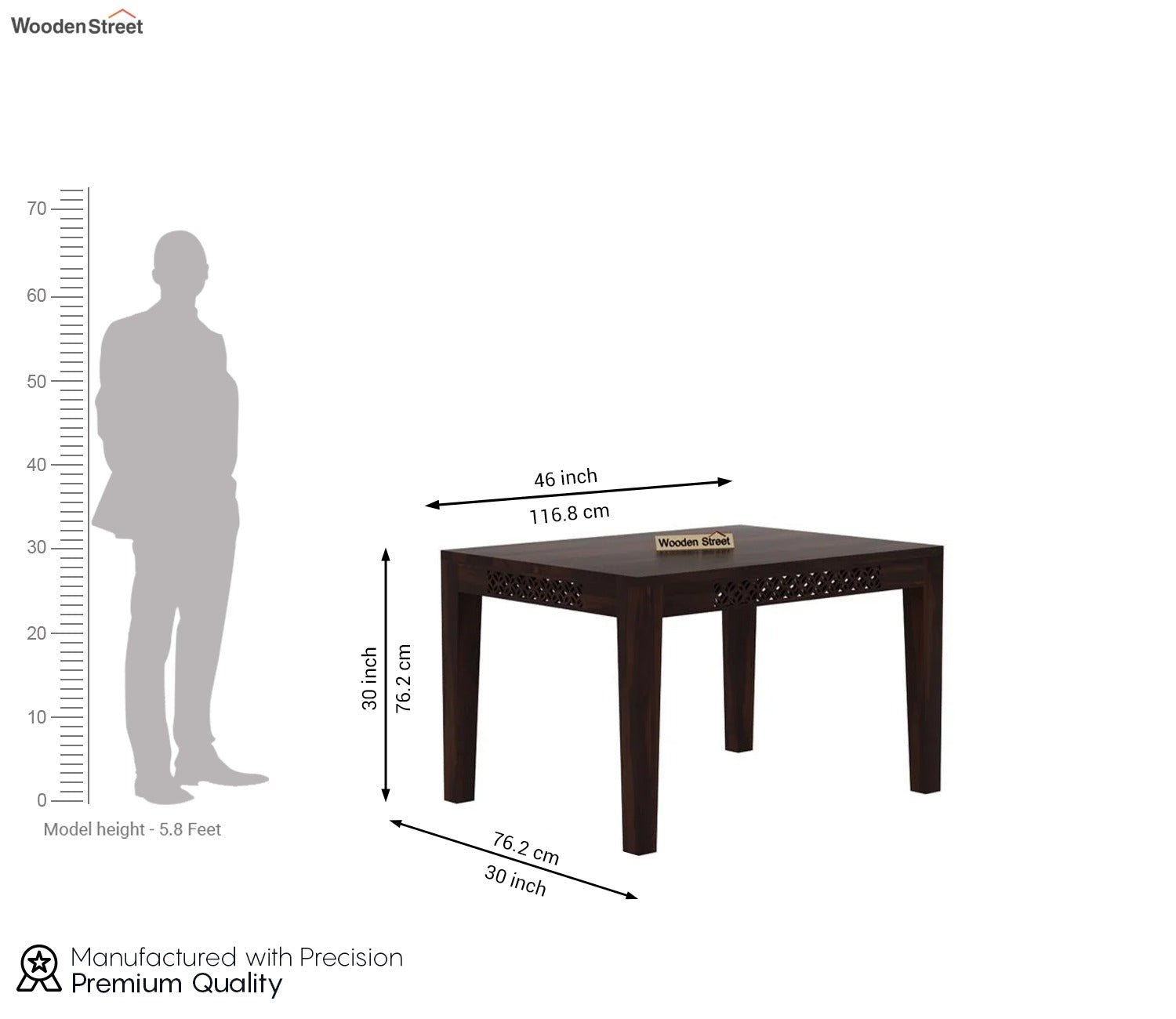 Cambrey Compact 4 Seater Dining Table (Walnut Finish)
