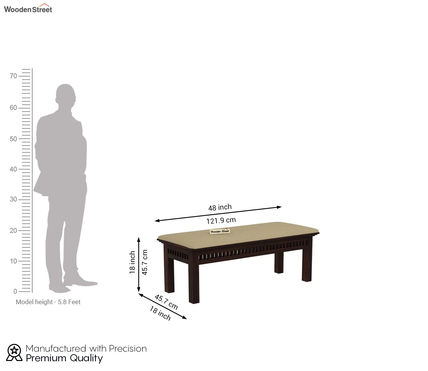Adolph Bench (Walnut Finish)