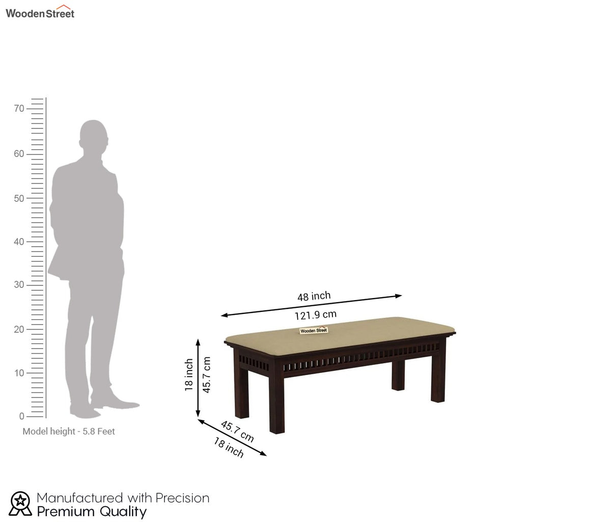 Adolph Bench (Walnut Finish)