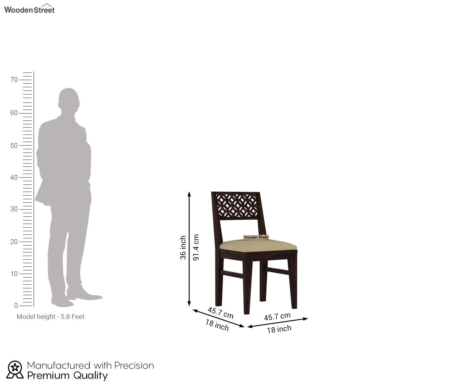 Cambrey 4 Seater Dining Set with Cushioned Chair (Walnut Finish)