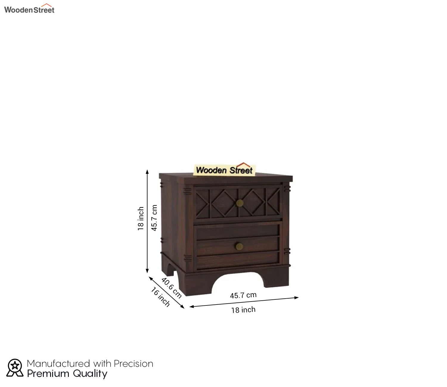 Swirl Bedside Table (Walnut Finish)