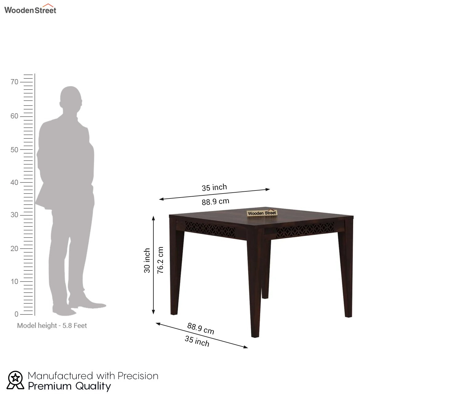 Cambrey 4 Seater Dining Table (Walnut Finish)