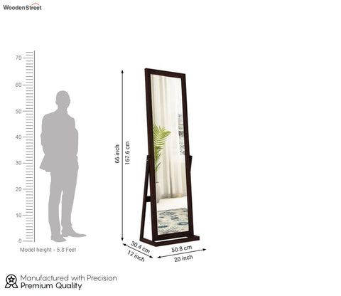 Walter Sheesham Wood Full Length Dressing Mirror (Walnut Finish)