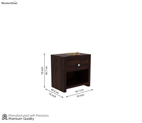Denzel Bedside Table (Walnut Finish)