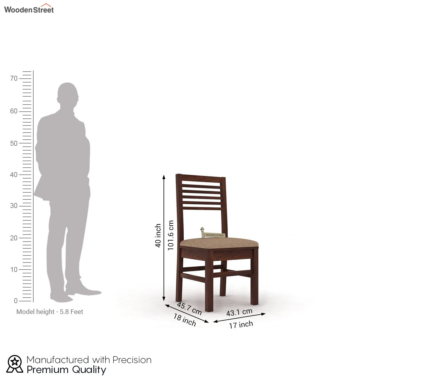 Lavina Dining Chair With Fabric (Walnut Finish)