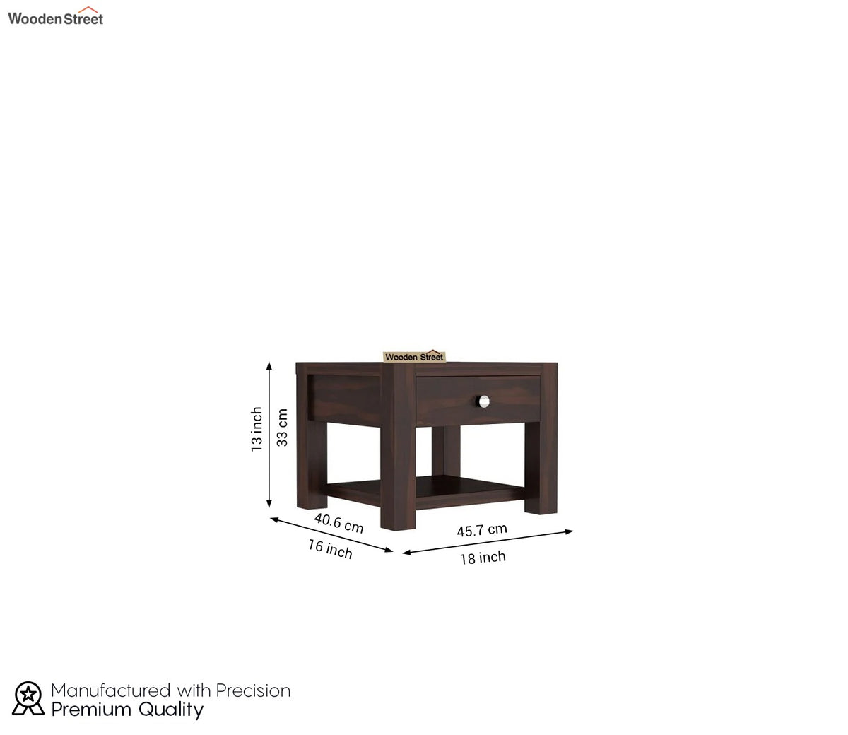 Hout Bedside Table (Walnut Finish)