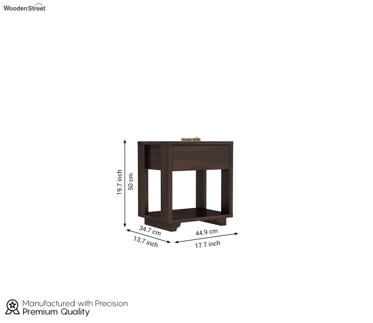 Kristin Bedside Table (Walnut Finish)
